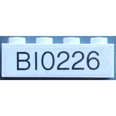 white brick 1 x 4 with black b10226 pattern sticker - set 10226