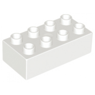 white duplo brick 2 x 4