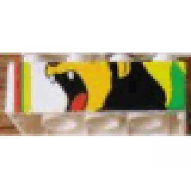 white duplo brick 2 x 4 with zoo time mosaic picture 04 pattern