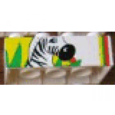 white duplo brick 2 x 4 with zoo time mosaic picture 05 pattern