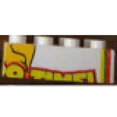 white duplo brick 2 x 4 with zoo time mosaic picture 15 pattern