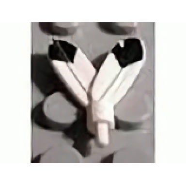 white minifigure plume feathers with small pin with black tips pattern on both sides