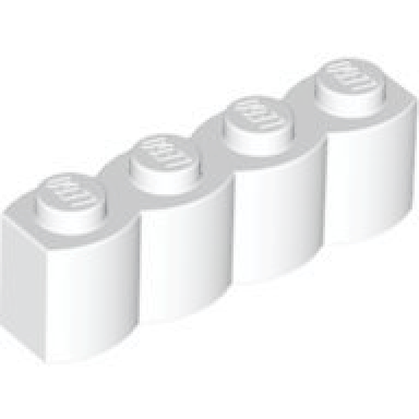 white brick modified 1 x 4 with log profile