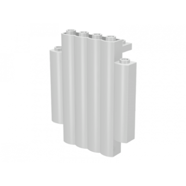 white panel 2 x 6 x 6 with log profile palisade