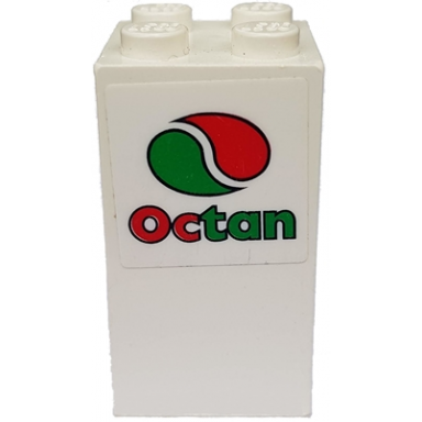 white brick 2 x 2 x 3 with octan logo pattern sticker - set 7993