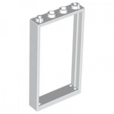 white door frame 1 x 4 x 6 with 4 holes on top and bottom