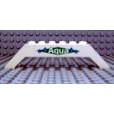 white slope 45 10 x 2 x 2 double with aqua and water drops pattern both sides stickers - set 4553
