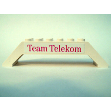 white slope 45 10 x 2 x 2 double with dark pink team telekom pattern sticker - set 1199