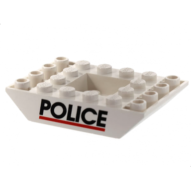 white slope inverted 45 6 x 4 double with recessed center with black police and red line pattern