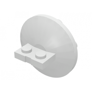 white bracket 1 x 2 - 4 x 4 round dish