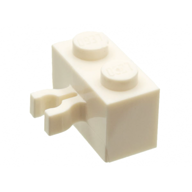white brick modified 1 x 2 with split u clip thick vertical grip