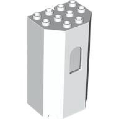 white panel 3 x 4 x 6 turret wall with window