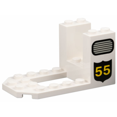 white cockpit 7 x 4 x 3 with grille and yellow 55 on black badge pattern on both sides