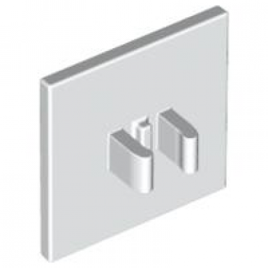 white road sign 2 x 2 square with clip