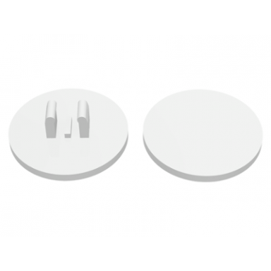 white road sign 2 x 2 round with clip