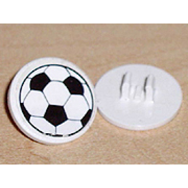 white road sign 2 x 2 round with clip with soccer ball football pattern sticker - sets 3414 3419