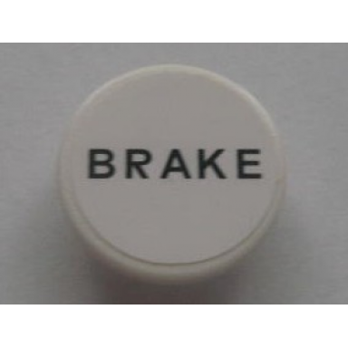white road sign 2 x 2 round with clip with black brake pattern sticker - set 8672