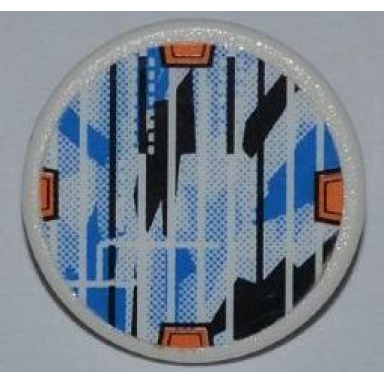 white road sign 2 x 2 round with clip with solar panel pattern sticker - set 7648