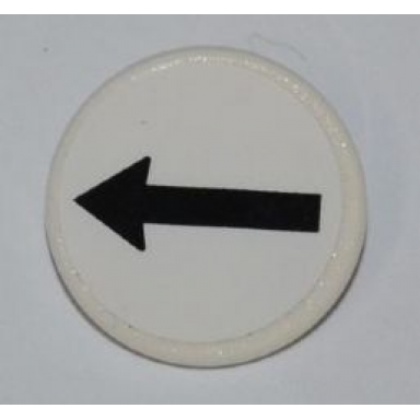 white road sign 2 x 2 round with clip with black arrow pattern sticker - set 8126