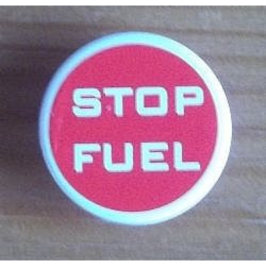 white road sign 2 x 2 round with clip with stop fuel on red background pattern sticker - sets 8206 8679