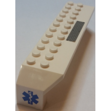 white arch 2 x 14 x 2 1 3 with tread plate on top and emt star of life on end pattern model right side stickers - set 7739
