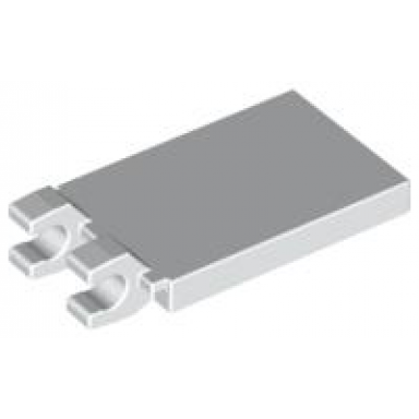 white tile modified 2 x 3 with 2 clips angled