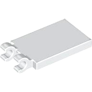 white tile modified 2 x 3 with 2 open o clips
