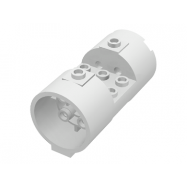 white cylinder 3 x 6 x 2 2 3 horizontal - round connections between interior studs