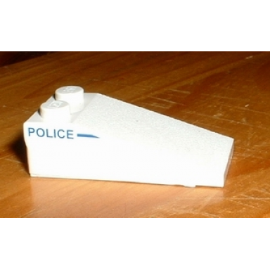 white slope 18 4 x 2 with police left of line pattern sticker - set 1376