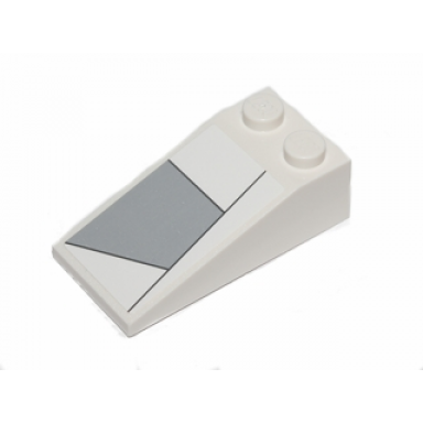 white slope 18 4 x 2 with black lines and light bluish gray hull plates pattern 2 sticker - set 75003