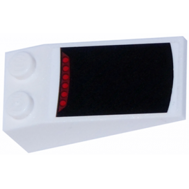 white slope 18 4 x 2 with ford mustang rear window and 6 red dots third taillight pattern sticker - set 75871