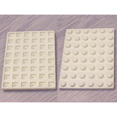 white plate 6 x 8 with waffle bottom