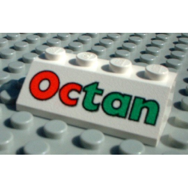 white slope 45 2 x 4 with octan pattern