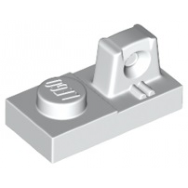 white hinge plate 1 x 2 locking with 1 finger on top