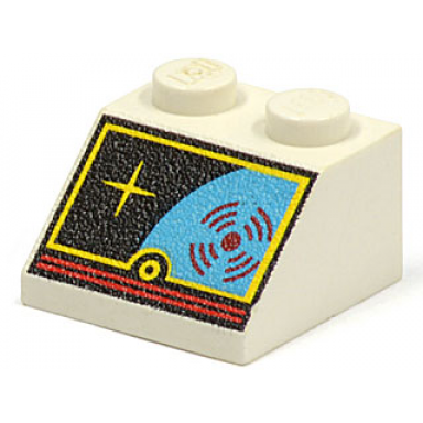 white slope 45 2 x 2 with space display pattern