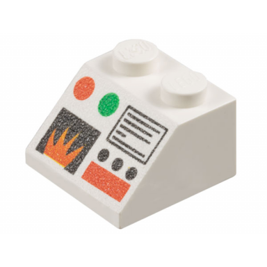 white slope 45 2 x 2 with monitor and flame pattern