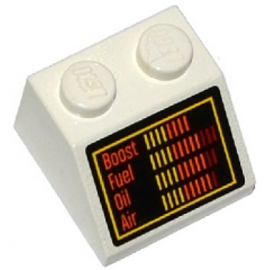 white slope 45 2 x 2 with boost fuel oil and air bar gauges pattern sticker - set 75912