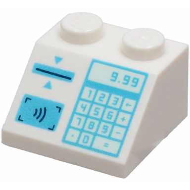 white slope 45 2 x 2 with medium azure cash register with 9.99 keypad card slot and contactless payment pattern