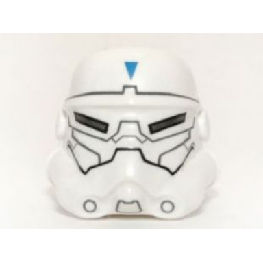 white minifigure headgear helmet sw stormtrooper 2 chin holes special forces commander pattern