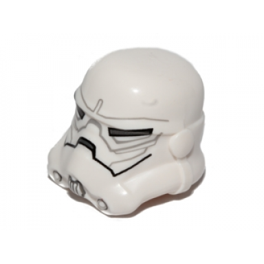 white minifigure headgear helmet sw stormtrooper 2 chin holes dark bluish gray and light bluish gray pattern jek-14