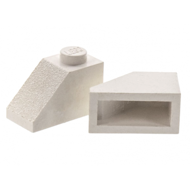white slope 45 2 x 1 without bottom tube