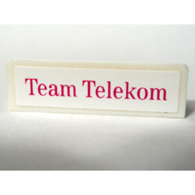 white panel 1 x 4 x 1 with dark pink team telekom pattern sticker - set 1199