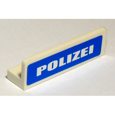 white panel 1 x 4 x 1 with white polizei on blue background pattern sticker - set 7236-2