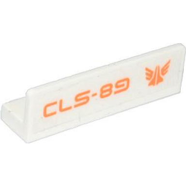 white panel 1 x 4 x 1 with orange galaxy squad logo and cls-89 pattern model left side sticker - set 70707