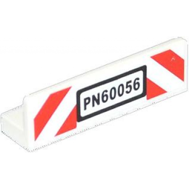 white panel 1 x 4 x 1 with red and white danger stripes black pn60056 pattern sticker - set 60056