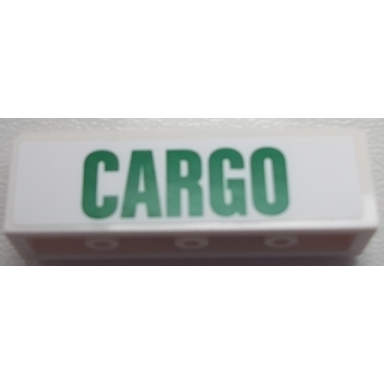 white panel 1 x 4 x 1 with green cargo pattern sticker - set 60052