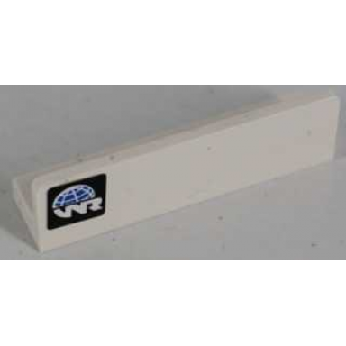 white panel 1 x 4 x 1 with wire frame globe and wr world racers logo on black background pattern model right side sticker - set 8864