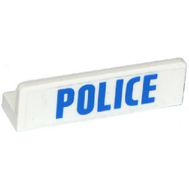 white panel 1 x 4 x 1 with blue police bold font pattern sticker - set 60130
