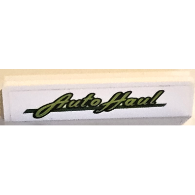 white panel 1 x 4 x 1 with lime auto haul pattern sticker - set 60305