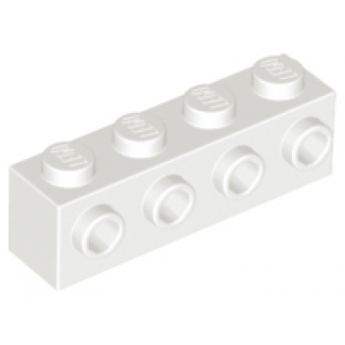 white brick modified 1 x 4 with studs on side